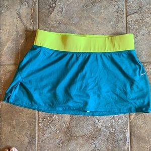 Turquoise/Lime Nike Drifit Running Skirt M